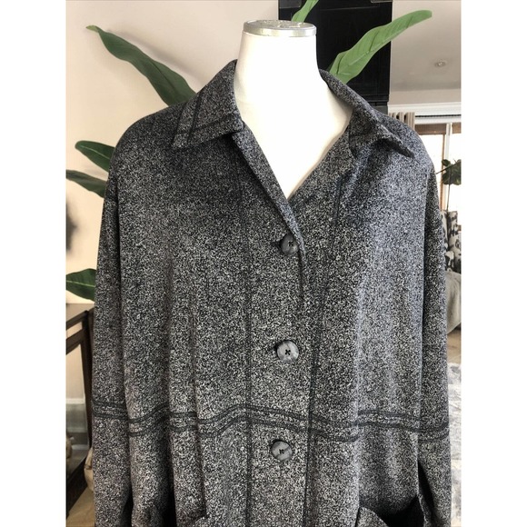 Paul Sisti Speckled Button Front Jersey Jacket - Picture 2 of 8